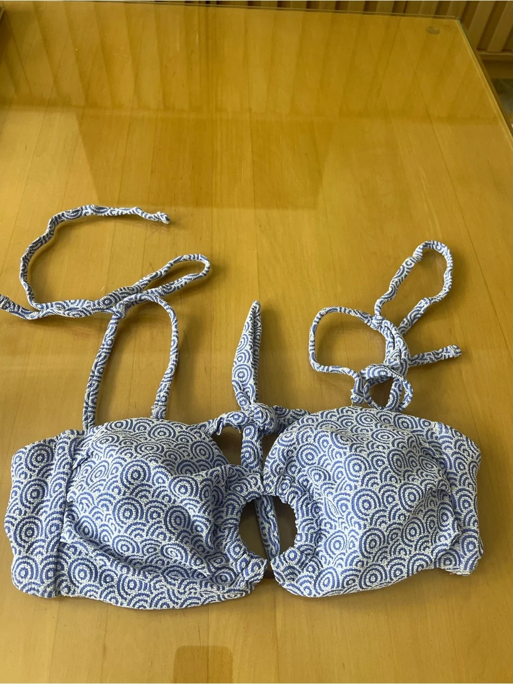 Blue bikini set, bandeau top, Size M - Picture 3 of 5